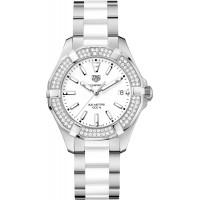 Tag Heuer Aquaracer White Dial Diamond Ladies Watch WAY131F-BA0914
